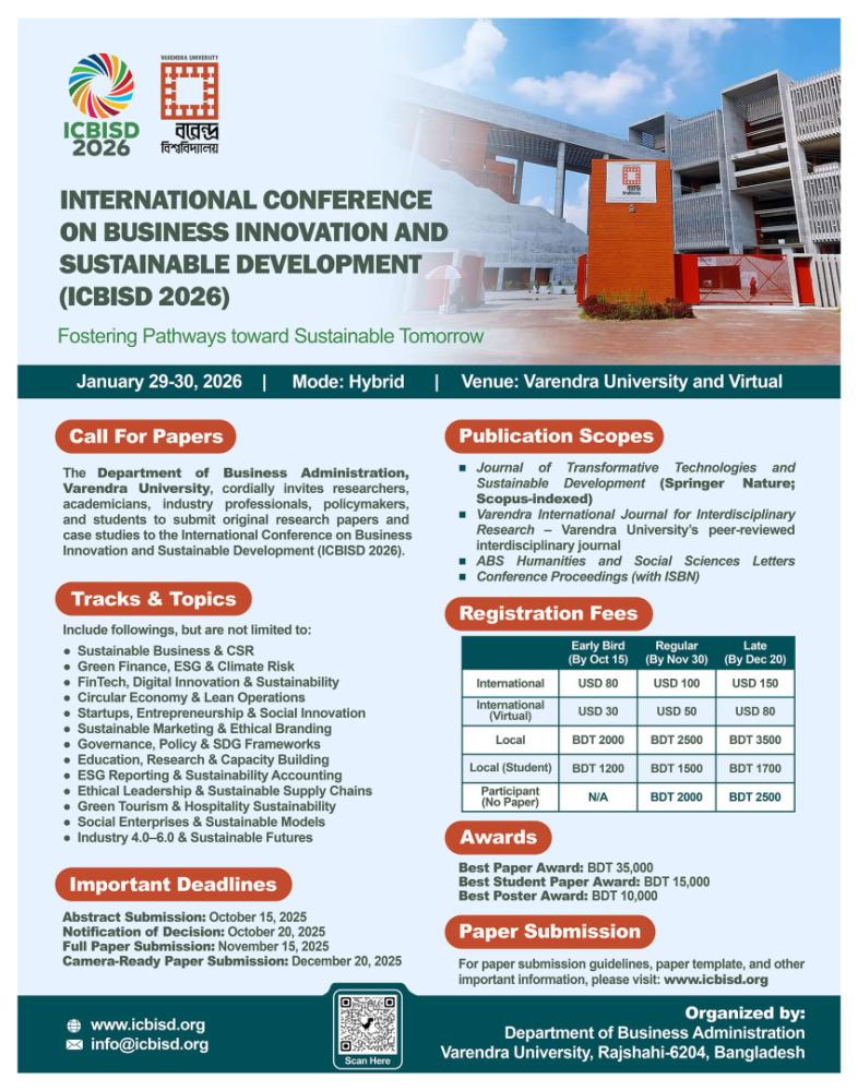 International Conference on Business Innovation and Sustainable Development (ICBISD 2026)